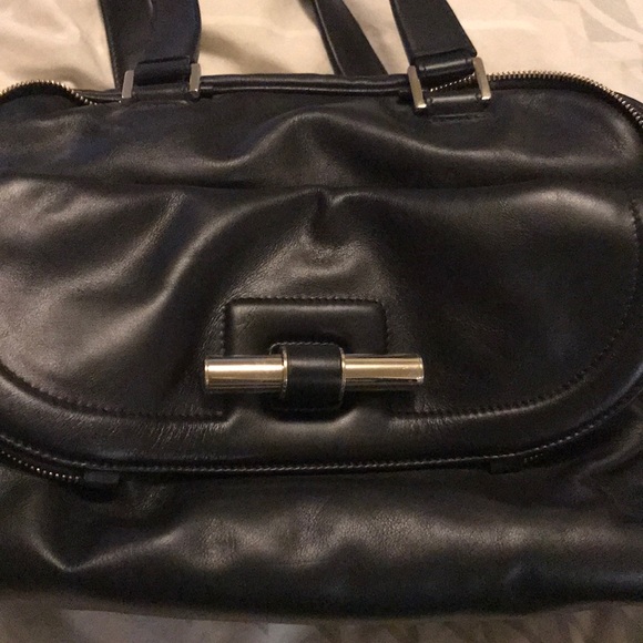 Jimmy Choo Justine Bowler Black Leather Satchel - Picture 6 of 6